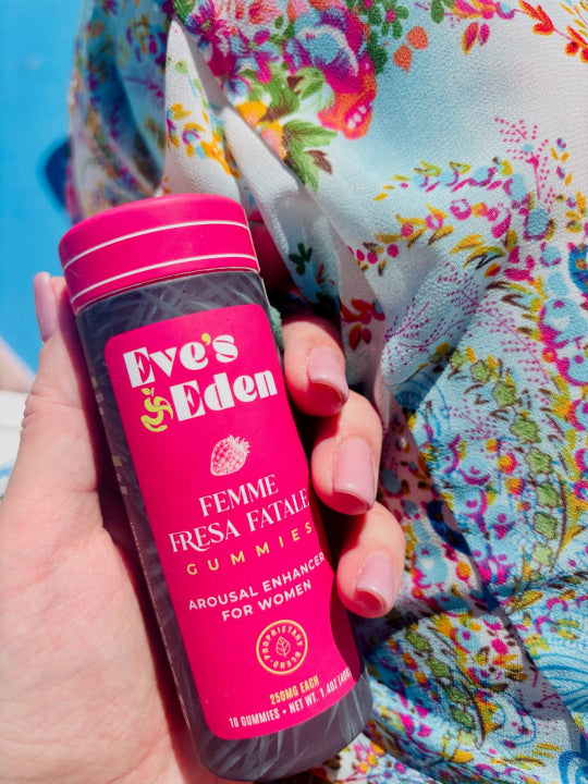 Femme Fresa Fatale Gummies by Eve's Eden - Natural Wellness Support for Women - Vitality and Mood - 10 Count • 250MG Each